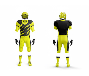 Ensemble complet d'uniformes de football américain haute performance, maillots d'équipe personnalisés |   Tenue de football d'équipe |   Vêtements de sport en polyester respirant - Product Image 6