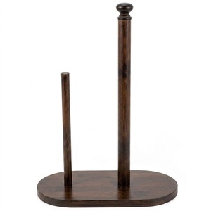 Portarrollos de papel de cocina ecológico de madera natural y dispensador vertical de pañuelos para almacenamiento y decoración del hogar. - Product Image 2