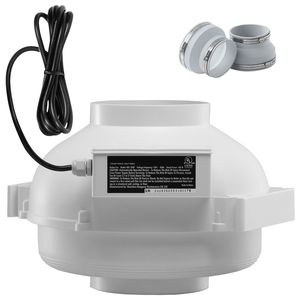 Sistema di Ventilazione Silenzioso per Mitigazione del Radon da 4 e 4,5 Pollici, Ventole Radiali da 380 CFM con 2 Accoppiatori, Kit Ventilatore Elettrico Impermeabile per Radon - Product Image 1