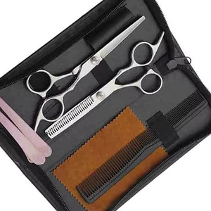 Ensemble de ciseaux et peignes de coiffure en acier inoxydable, ciseaux courbes, peigne de finition, outils de coupe pour <span class=keywords><strong>barbier</strong></span>, outils professionnels - Product Image 1