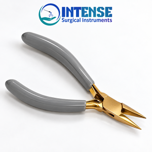 Alicates Profesionales de Acero Inoxidable con Acabado Dorado para Joyería, Herramienta para Doblar Alambre y Abalorios, Instrumentos Quirúrgicos de Alta Resistencia - Product Image 1