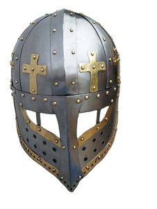 หมวกนักรบไวกิ้งยุคกลาง ลายกากบาท ทำด้วยมือ ขัดเงา ทำจากเหล็กอ่อน สำหรับคอสเพลย์ ฮาโลวีน ฉลองครบรอบ แฟชั่น จำลองสถานการณ์ แสดงชุดเกราะ - Product Image 2