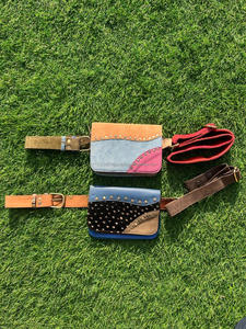 ใหม่ตะวันตกแฮนด์เมดรีไซเคิลหนังเอวกระเป๋าเข็มขัดที่สามารถปรับที่ไม่ซ้ํากันวินเทจสไตล์ Fanny Pack สะโพกปรับเอวกระเป๋า - Product Image 3