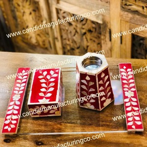 Ensemble de porte-encens en nacre rose, écologique, brûleur de bakhoor Mubkhar, diffuseur d'aromathérapie, porte-bâtonnets d'encens décoratif - Product Image 3