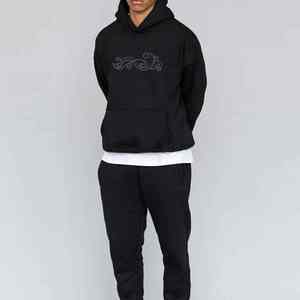 เสื้อฮู้ดดี้ผู้ชายแบบมีซิป น้ำหนักเบา ประดับเพชรเทียม แบบสั่งทำพิเศษ ไซส์ใหญ่ สไตล์สตรีทแวร์ ผลิตโดย OEM ดีไซน์โดดเด่น - Product Image 5