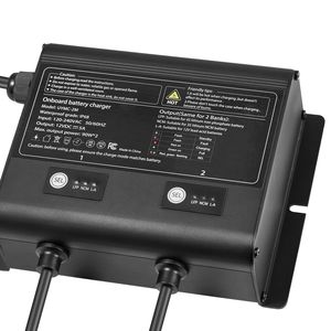 Caricabatterie intelligente a 2 banchi 5A 12V per batterie agli ioni di litio, impermeabile IP68, per imbarcazioni marine - Product Image 3