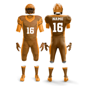 Uniforme de football américain respirant de haute qualité, nom de l'équipe, numéro, 100% polyester, uniforme de football sublimé - Product Image 1