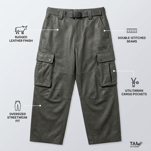 High Quality Custom Men's <b>Leather</b> <b>Pants</b> | Regular Fit Breathable Canvas Fabric Fashionable Casual Design - Product Image 5