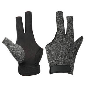 Guante de Snooker Personalizado Transpirable de Tres Dedos, Nailon Ligero y Elástico, Control del Taco, Unisex, para Juego de Billar, Negro - Product Image 1