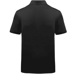Polo Deportivo Negro para Hombre con Estampado Geométrico, de Secado Rápido, Tejido de Poliéster, Manga Corta y Cuello Polo - Product Image 3