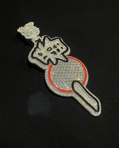 Collar de Moissanita con Corte Brillante Certificado GRA, Chapado en Oro de 18k y Plata 925, Estilo Hip Hop, Pasa la Prueba del Diamante, para Colgantes y Dijes - Product Image 1