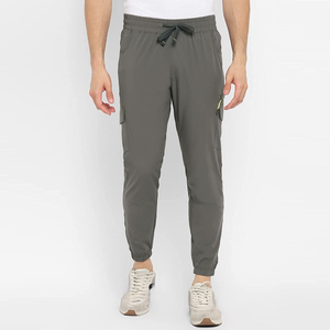 Manufactures Gray Quick Dry Cargo Sweatpants Elastic Waist Drawstring Casual Joggers with Pockets Autumn Wear Trousers For Sale - Product Image 1