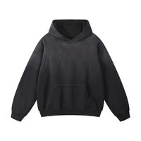 Sweat à capuche oversize en coton molletonné pour homme, style streetwear, teinture dégradée vintage, 100% coton lourd, ODM