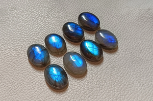 Blue <b>Fire</b> Labradorite Oval Cabochon 12x16mm Loose Gemstone Set Flat Back Polished <b>Stone</b> Lot For Jewelry Making Supplies - Product Image 3