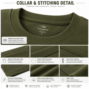 Camiseta de Manga Corta para Hombre, Color Verde Oliva, Cuello Redondo, Corte Regular, Estampado de Letras con Transferencia Térmica, Informal, 100% Algodón Jersey - Product Image 6