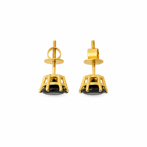 18ct Rose Gold <b>Black</b> Onyx Oval <b>Stud</b> <b>Earrings</b> High Polish Classic Solitaire Party Wedding Gift Jewelry for Women Girls - Product Image 5
