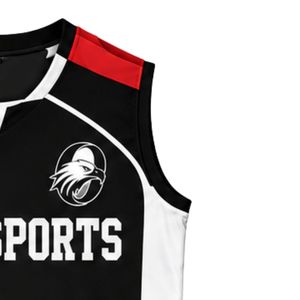 Men Black Red Basketball Jersey Sleeveless Sports Uniform Team Wear <b>Athletic</b> Training Match Apparel Performance Game Clothing - Product Image 6