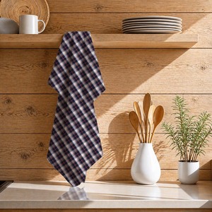 Serviettes de cuisine à motif à carreaux, super absorbantes, séchage rapide, 100% coton OEM, fabriquées en Inde, à prix abordable - Product Image 1