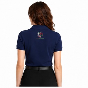 เสื้อโปโลผู้หญิงสไตล์ลำลองสำหรับฤดูร้อน สีพื้น แขนสั้น รับสกรีนโลโก้ ระบายอากาศได้ดี - Product Image 3
