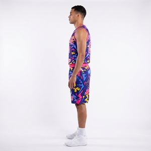 Ensemble de maillot et short de basket-ball réversible avec motif personnalisé - Product Image 2