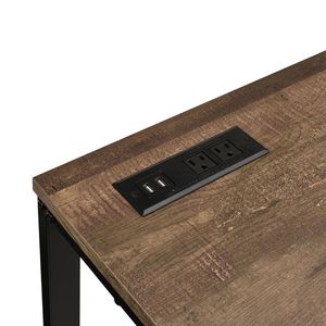Scrivania per Computer Rettangolare in Noce e Nero con Porta USB e Presa Elettrica per la Scrittura - Product Image 5