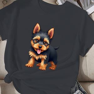 Adorable t-shirt comfit femme chiot Yorkie - Product Image 3
