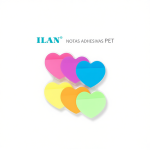 Ilan Foglietti Adesivi PET 75x75mm a Forma di Cuore, 50 Fogli - Product Image 2