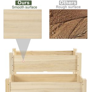 2-Tier Elevated Wooden Garden Bed Vertical Gardening <b>Planter</b> Box with Drainage for Home & Garden for <b>Vegetables</b> Herbs Flowers - Product Image 6
