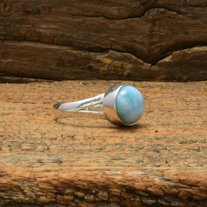 Natural Larimar <b>Ring</b> 925 Sterling Silver Handmade Blue Gemstone <b>Ring</b> Ocean Inspired Jewelry Boho <b>Statement</b> <b>Ring</b> for Her - Product Image 2