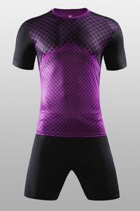 Uniforme de Fútbol Personalizado para Hombre, Manga Corta, Morado y Negro, Impresión Sublimada, Absorbe la Humedad, Ajuste Atlético, Ropa de Equipo - Product Image 2