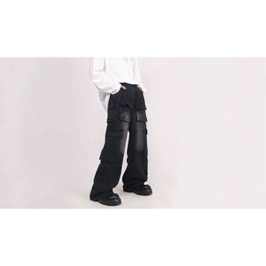 Trendy Lightweight Canvas Men Mid Baggy <b>Jeans</b> Casual Loose Fit Breathable Stonewashed Denim Pants Wholesale Custom Logo - Product Image 6