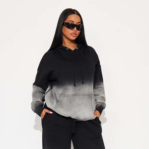 Sudadera con Capucha Tie Dye para Mujer, Talla Grande, Mezcla de Algodón, Tejido de Punto, con Bolsillos, Manga Larga, para Otoño - Product Image 4