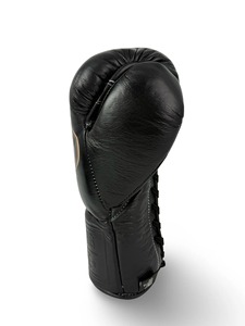 Gants de boxe No Boxing No Life, entièrement noirs, pour entraînement et compétition de kickboxing, 100% cuir véritable. - Product Image 5