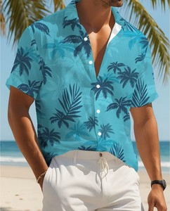 Men's Casual Stylish Hawaiian Shirt Marine Animal Digital Print Eco-Friendly Polyester/Cotton Fabric Quick Dry Breathable ODM - Product Image 4