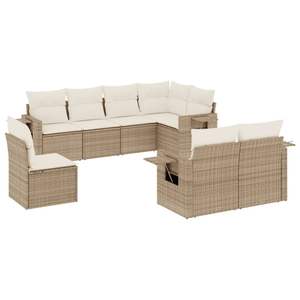 Conjunto de Sofá Plegable Grande para Jardín en Ratán Sintético PE Beige, Elegante y Práctico - Product Image 2