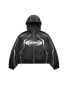 Ensemble de survêtement avec veste à capuche zippée et pantalon, manches longues, coupe ample, style sportif unisexe pour adulte, respirant, 100% nylon, idéal pour l'automne - Product Image 4