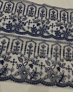 Embroidered Lace <b>Fabric</b> With Pearl Flowers Sheer <b>Polyester</b> Wedding Apparel Women's Craft Material - Product Image 1
