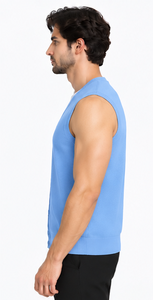 Pull sans manches en maille de laine mélangée pour homme, col rond, logo personnalisé sur le devant, chaud pour l'hiver, haute qualité, vente en gros de tricots - Product Image 3