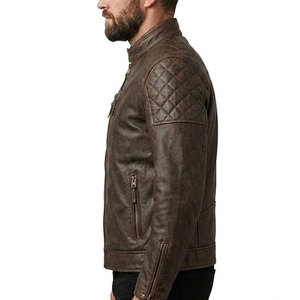 Veste d'hiver en cuir de qualité supérieure pour homme, en cuir véritable, doublée de polaire, élégante, pour l'extérieur par temps froid, idéale pour un usage quotidien - Product Image 6