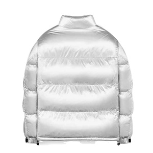 Men's Black Stand Collar Puffer <b>Jacket</b> Windproof Polyester Wadding Winter Casual Short Zipper Closure Thick Insulated Coat - Product Image 6
