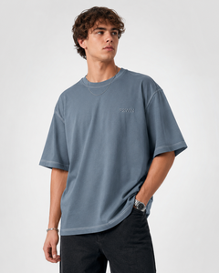 T-shirt en coton marron surdimensionné pour homme F2WIN, manches courtes, col rond, coupe décontractée, prix avantageux, vente en gros, respirant - Product Image 2
