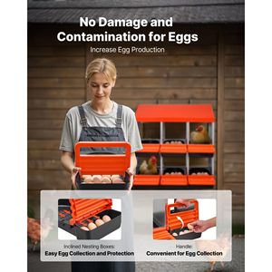Nido per Galline a 6 Scomparti in Metallo Resistente alla Corrosione, Stabile, Inclinato 30-45 Pollici, Gabbie per Animali da Allevamento - Product Image 4