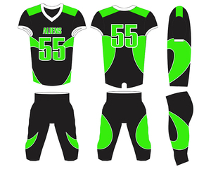 Uniformes de football américain personnalisés en gros, 100% polyester respirant, imprimés par sublimation, anti-bactériens, anti-humidité, manches courtes - Product Image 2