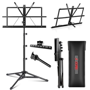 Support de musique 5-en-1 réglable pour bureau, porte-partitions portable, support de livre pliable tout en métal - Product Image 6