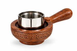 Brûleur d'encens indien artisanal et écologique avec insert en acier inoxydable, bol aromatique pour Bakhoor - Product Image 2