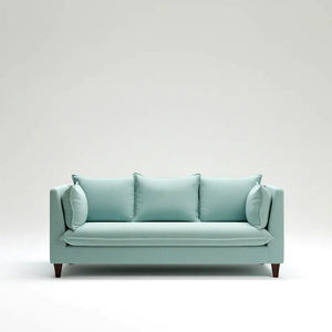 Sofá de Tela de 3 Plazas de Estilo Nórdico Moderno, Sofá Minimalista para Sala de Estar con Patas de Roble Cónicas y Cojines Traseros Afelpados - Product Image 5