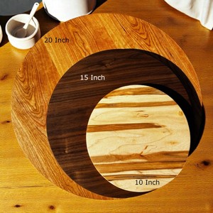 Plateau tournant rond en bois massif fait main, design minimaliste poli - Product Image 5