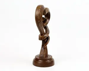 Statue de cœur en bois moderne 2026, sculpture abstraite au design minimaliste, courbes lisses, finition bois naturel, décor romantique, élégant - Product Image 5