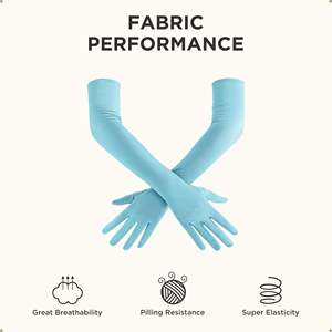 Nouveaux gants longs en polyester style opéra, accessoire de costume classique, élégants, en tissu extensible et lisse - Product Image 3