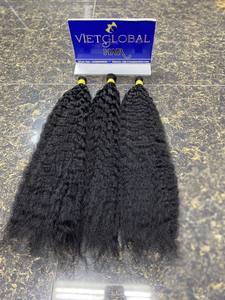 Cabello crudo vietnamita 100g a granel no Remy rizado recto máquina doble trama sin desprendimiento precio al por mayor Venta caliente 2024 - Product Image 5